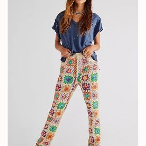 Free People Crochet Zuri Mom Jeans